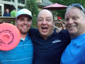 Garrett Gurthie, Dave Nesbitt, and "Crazy" John Brooks celebrate