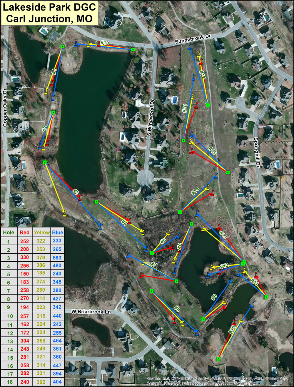 Lakeside Park Disc Golf Course Professional Disc Golf Association