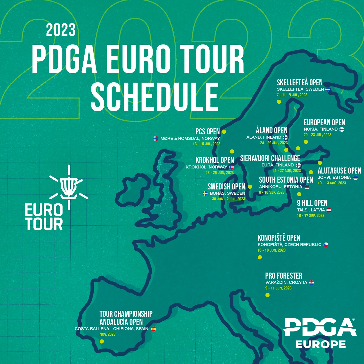 euro tour disc golf standings