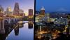Minneapolis Portland skylines