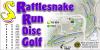 Rattlesnake Run Disc Golf Signage with layout and hole description.