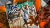Fall 2024 edition of magazine surrounded by autumn scene of orange discs and leaves