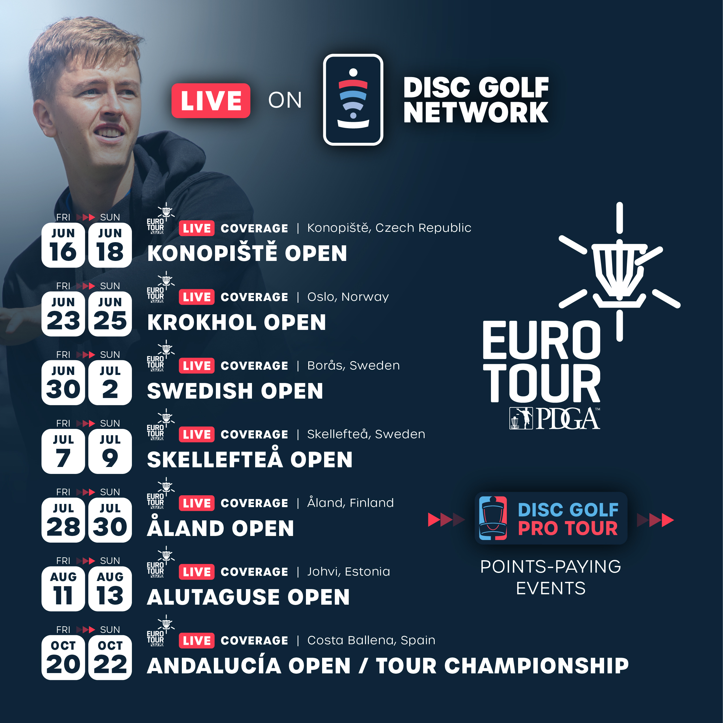 PDGA Euro Tour Live Professional Disc Golf Association