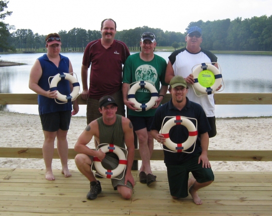 Melissa Memoli (back row left) with tournament director, Chuck Connelly, and other division winners