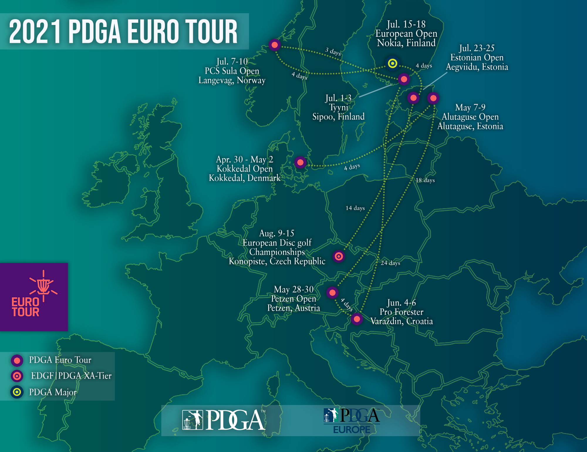 european disc golf tour schedule